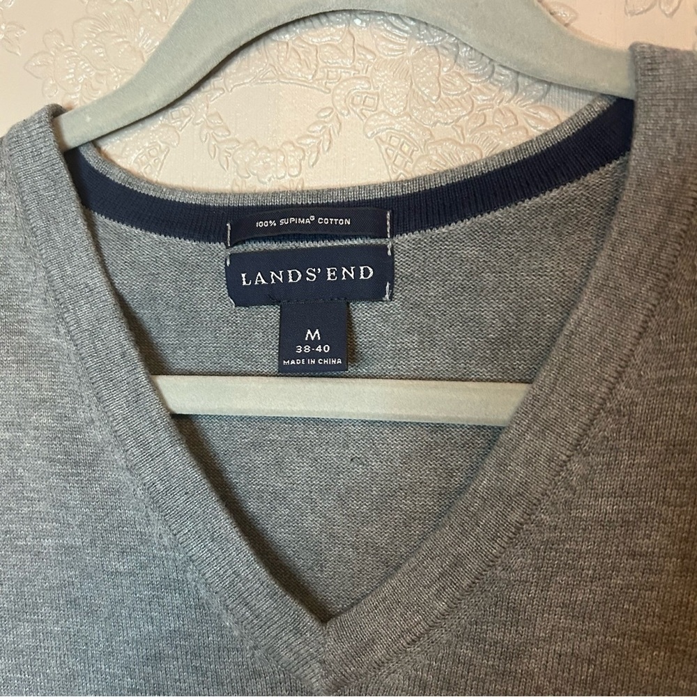 Lands End Sweater Vest M Medium 38-40 cotton great condition - Picture 2 of 3
